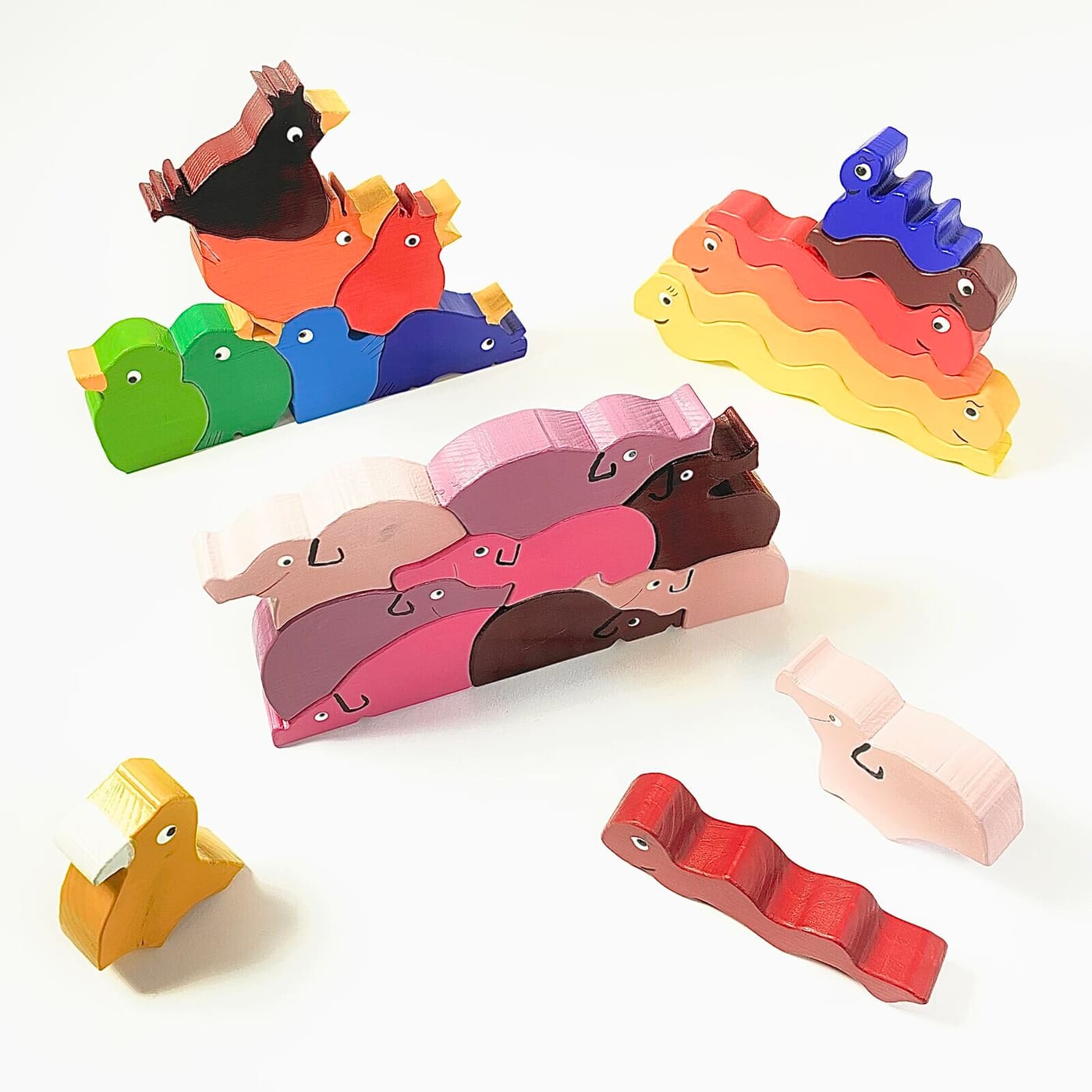 Holzspielzeug Tiere zum Stapeln, Aufstell Puzzle Variante Variante 3er Set