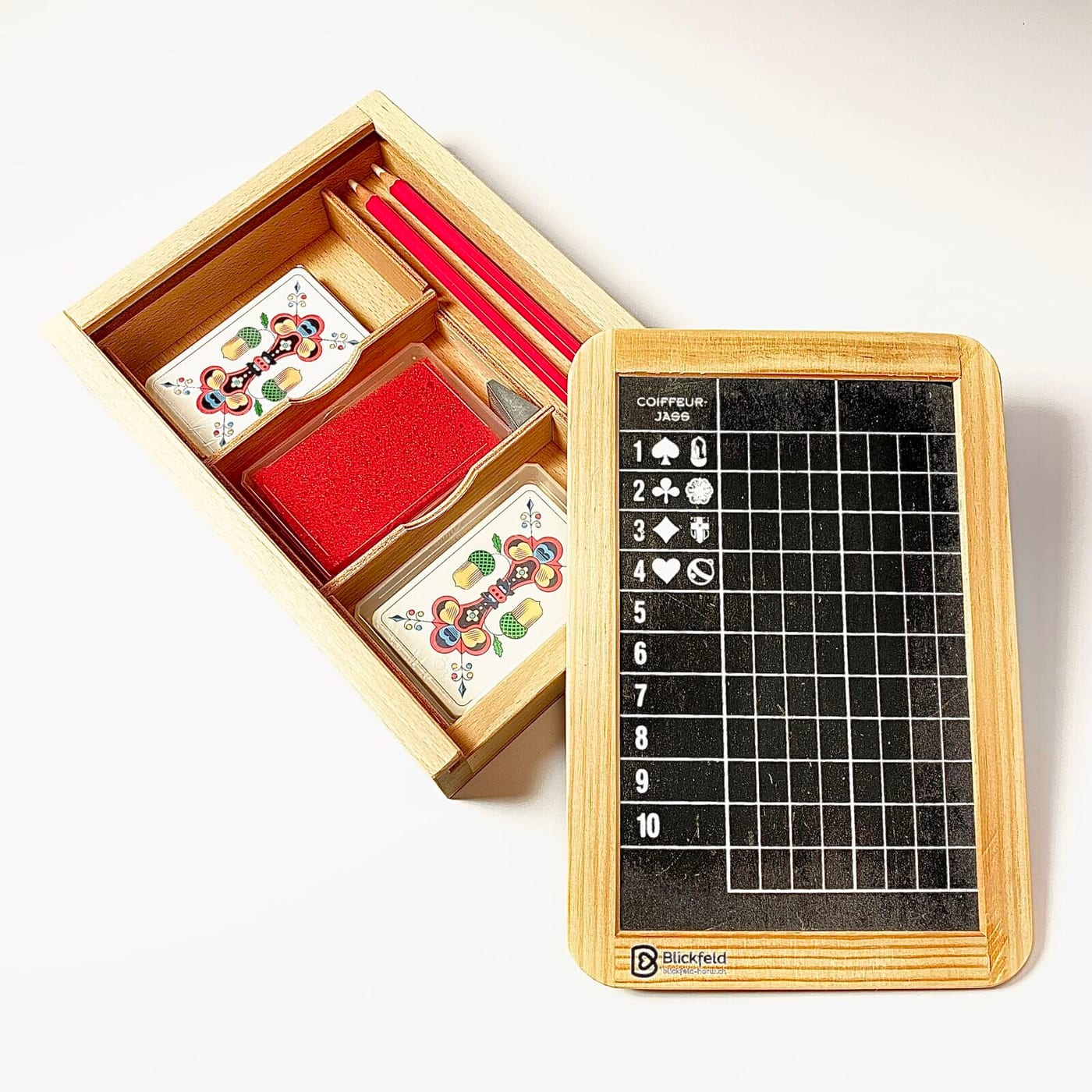 Jass Set in Premium-Holzbox, JassBox ToGo