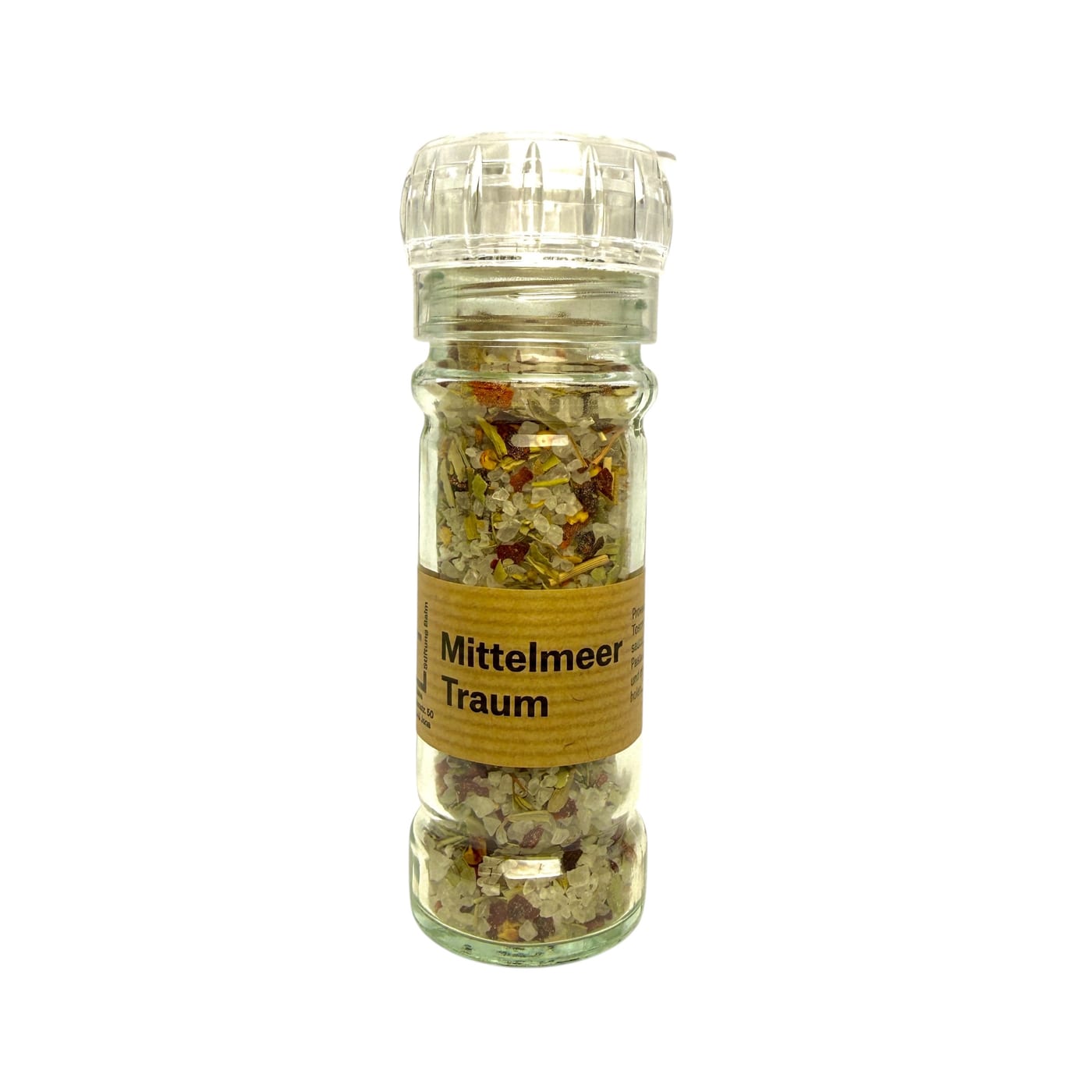Macinino di vetro con sale alle erbe Sogno mediterraneo, 90 g