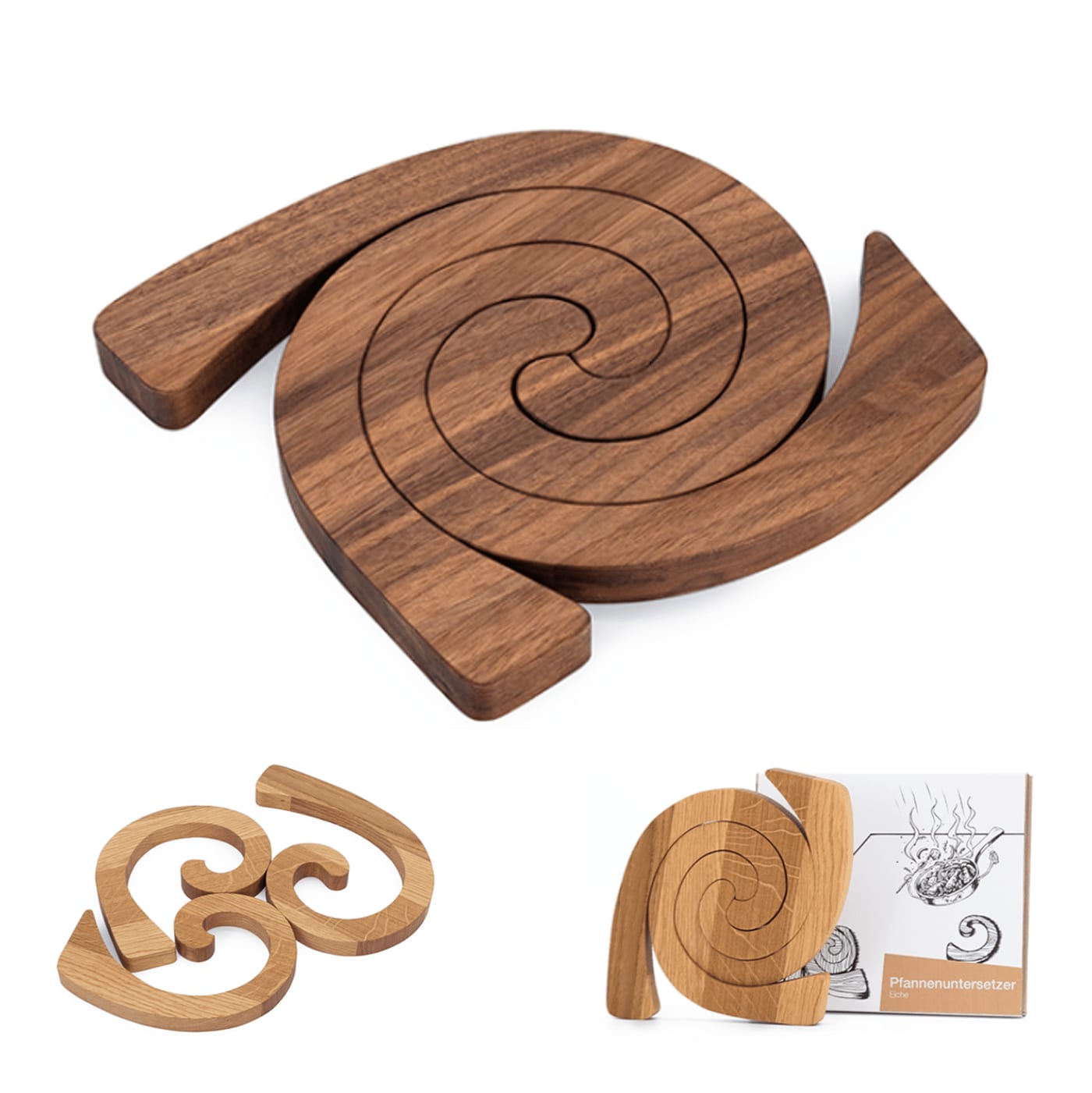 Pfannenuntersetzer Spirale, sozial nachhaltig
