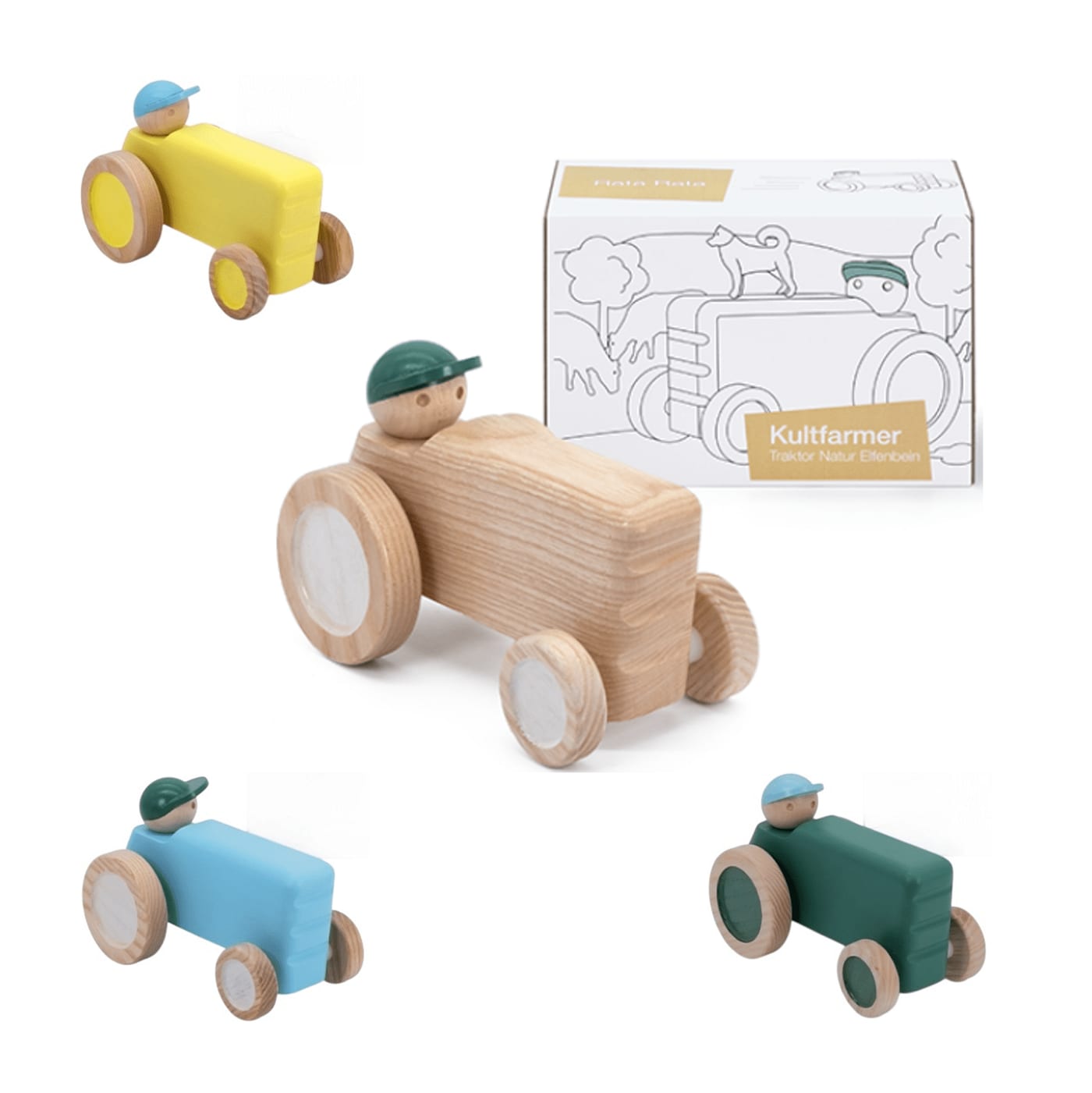 Spieltraktor aus Holz für Kinder
